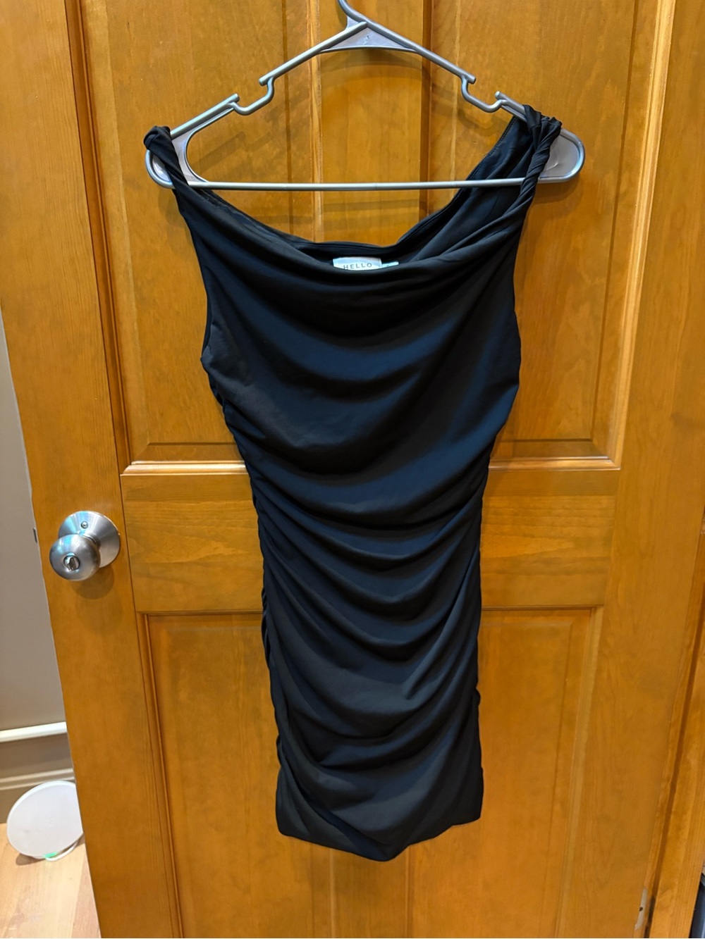 Hello Molly Black Size 6 Ruched Mini Dress